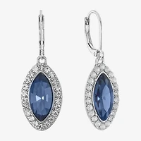 Monet Jewelry Womens Red Glass Marquise Drop Earrings