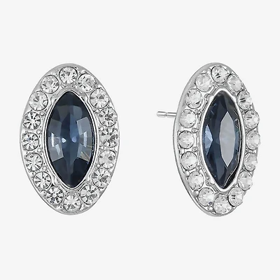 Monet Jewelry Red Glass 17mm Marquise Stud Earrings