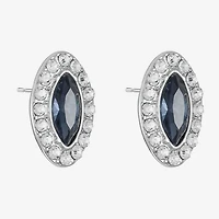 Monet Jewelry Red Glass 17mm Marquise Stud Earrings