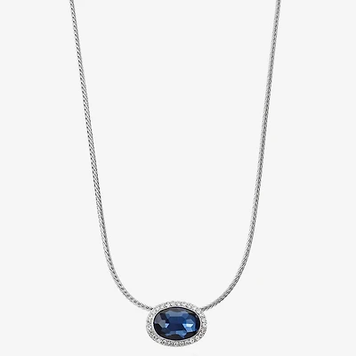 Monet Jewelry Womens Red Glass Oval 17 Inch Pendant Necklace