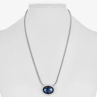 Monet Jewelry Womens Red Glass Oval 17 Inch Pendant Necklace