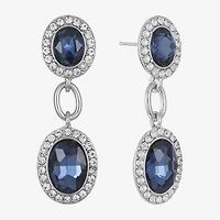 Monet Jewelry Womens Glass Oval Hypoallergenic Drop Earrings
