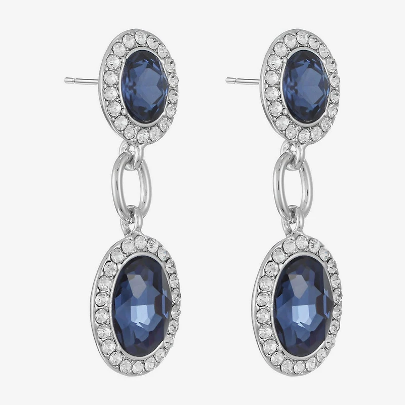 Monet Jewelry Womens Glass Oval Hypoallergenic Drop Earrings