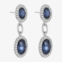 Monet Jewelry Womens Glass Oval Hypoallergenic Drop Earrings