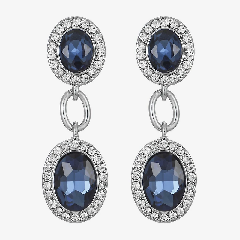 Monet Jewelry Womens Glass Oval Hypoallergenic Drop Earrings