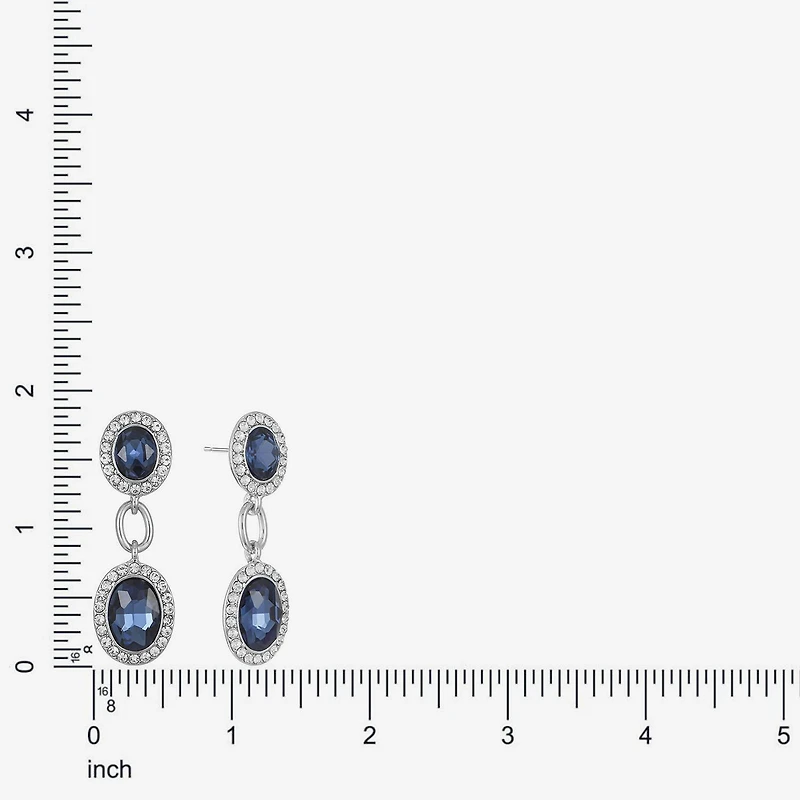 Monet Jewelry Womens Glass Oval Hypoallergenic Drop Earrings