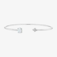Limited Quantities! Womens White Opal Sterling Silver Cuff Bracelet