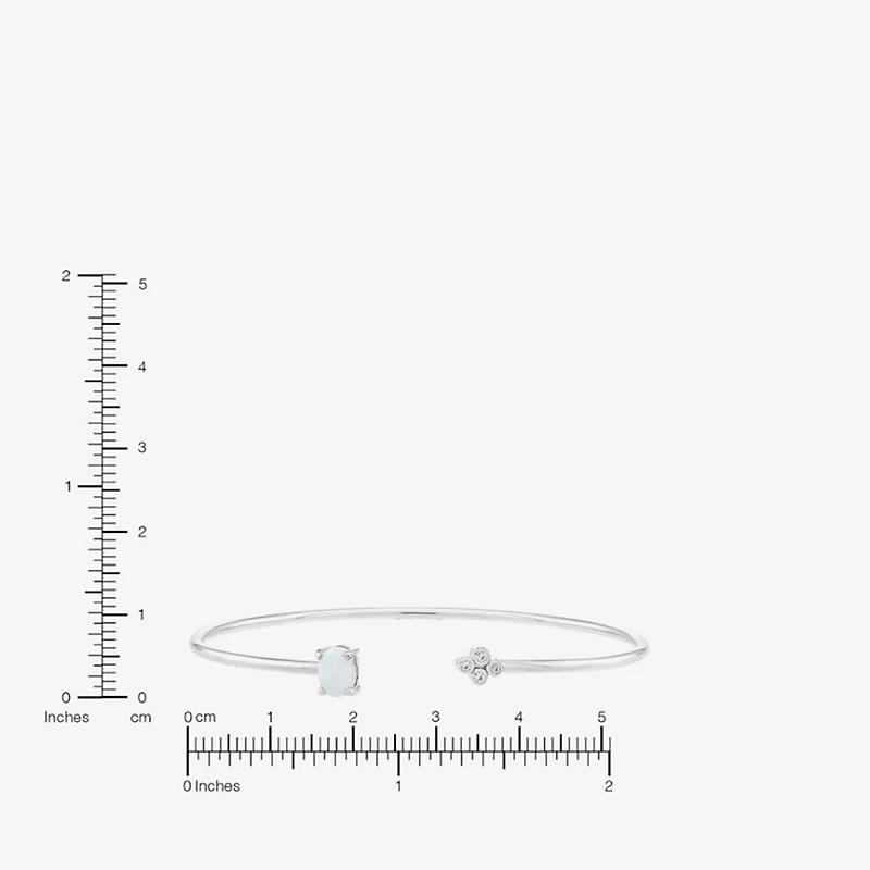 Limited Quantities! Womens White Opal Sterling Silver Cuff Bracelet