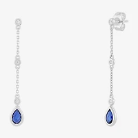 Limited Quantities! Womens Lab Created Sapphire Sterling Silver Drop Earrings