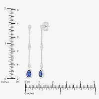 Limited Quantities! Womens Lab Created Sapphire Sterling Silver Drop Earrings