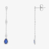 Limited Quantities! Womens Lab Created Sapphire Sterling Silver Drop Earrings