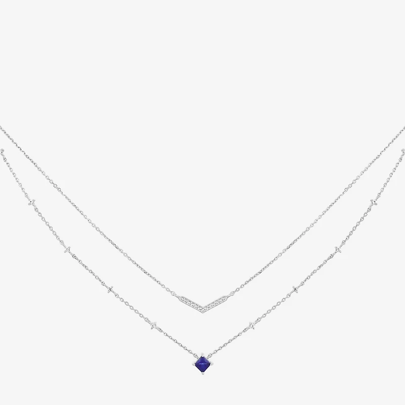 Limited Quantities! Womens Lab Created Blue Sapphire Sterling Silver 18 Inch Pendant Necklace