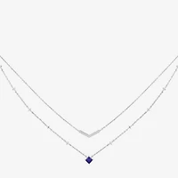 Limited Quantities! Womens Lab Created Blue Sapphire Sterling Silver 18 Inch Pendant Necklace