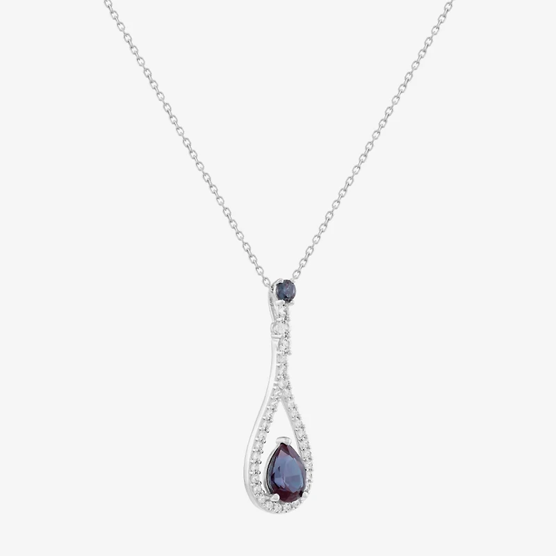 Limited Quantities! Womens Lab Created Blue Alexandrite Sterling Silver 18 Inch Pendant Necklace