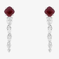 Limited Quantities! Womens Lab Created Red Ruby Sterling Silver Drop Earrings