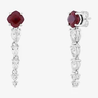 Limited Quantities! Womens Lab Created Red Ruby Sterling Silver Drop Earrings