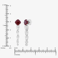 Limited Quantities! Womens Lab Created Red Ruby Sterling Silver Drop Earrings
