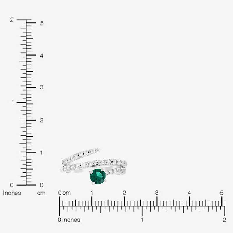 Limited Quantities! Womens Lab Created Green Emerald Sterling Silver Cocktail Ring