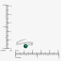 Limited Quantities! Womens Lab Created Green Emerald Sterling Silver Cocktail Ring