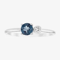 Limited Quantities! Womens Genuine Blue Topaz Sterling Silver Ring Set