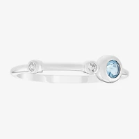 Limited Quantities! Womens Genuine Blue Topaz Sterling Silver Ring Set
