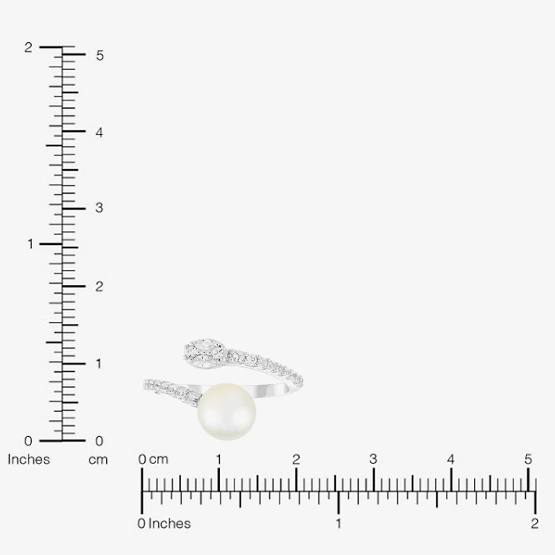 Limited Quantities! Womens 7MM Genuine White Cultured Freshwater Pearl Sterling Silver Cocktail Ring