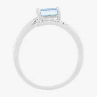 Limited Quantities! Womens Genuine Blue Topaz Sterling Silver Cocktail Ring