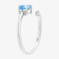 Limited Quantities! Womens Genuine Blue Topaz Sterling Silver Cocktail Ring