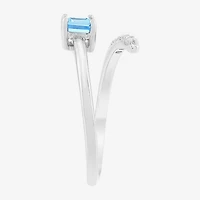 Limited Quantities! Womens Genuine Blue Topaz Sterling Silver Cocktail Ring