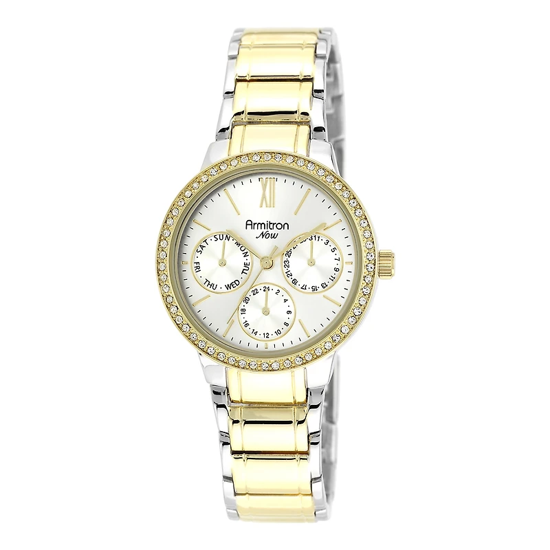 Armitron® Now® Womens Crystal-Accent Two-Tone Bracelet Watch