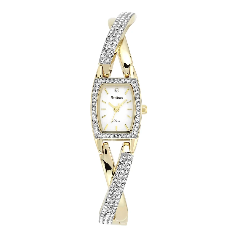 Armitron® Now® Womens Two-Tone Crisscross Bangle Watch