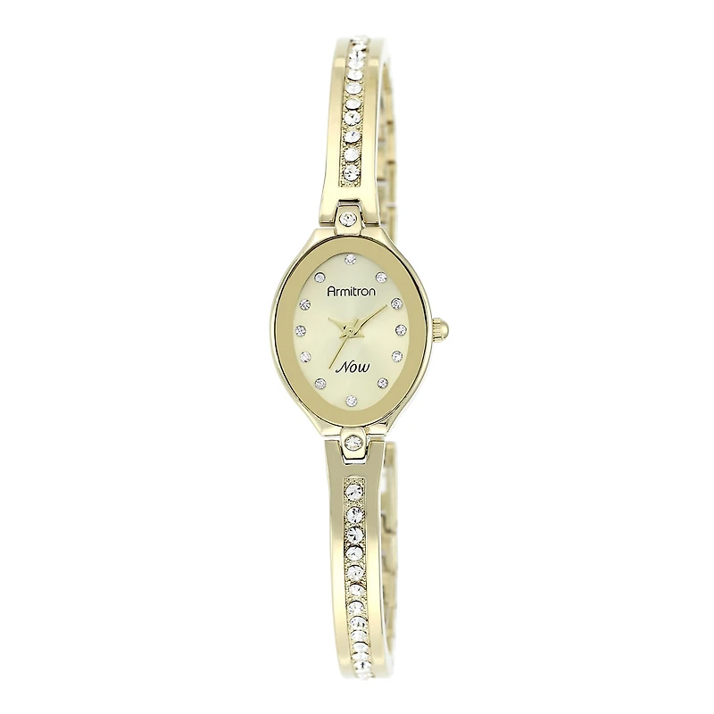 Armitron® Now® Womens Gold-Tone Oval Dial Bracelet Watch