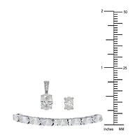 DiamonArt® White Cubic Zirconia Sterling Silver 3-pc. Jewelry Set