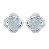 1/ CT. T.W. Natural White Diamond Sterling Silver 10.1mm Stud Earrings