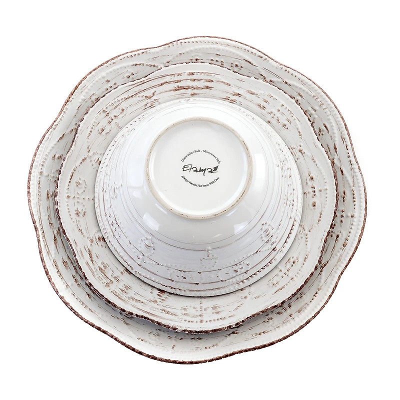 Elama Rustic Birch 16-pc. Stoneware Dinnerware Set