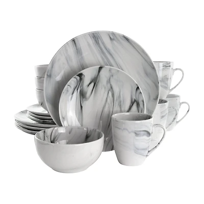 Elama Fine Marble 16-pc. Stoneware Dinnerware Set
