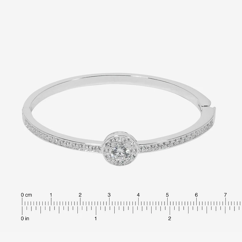 Sparkle Allure Womens Cubic Zirconia Pure Silver Over Brass Bangle Bracelet