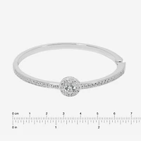 Sparkle Allure Womens Cubic Zirconia Pure Silver Over Brass Bangle Bracelet