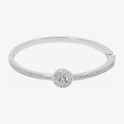 Sparkle Allure Womens Cubic Zirconia Pure Silver Over Brass Bangle Bracelet