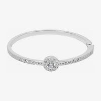 Sparkle Allure Womens Cubic Zirconia Pure Silver Over Brass Bangle Bracelet