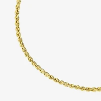 Womens 10K Gold 9 Inch Hollow Rope Ankle Bracelet