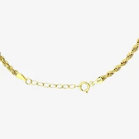 Womens 10K Gold 9 Inch Hollow Rope Ankle Bracelet