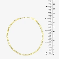 Womens 10K Gold 9 Inch Hollow Figaro Ankle Bracelet