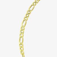 Womens 10K Gold 9 Inch Hollow Figaro Ankle Bracelet