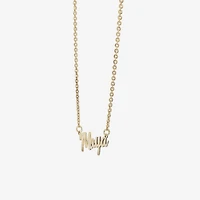 Womens 14K Gold Over Silver Inch Name Necklace