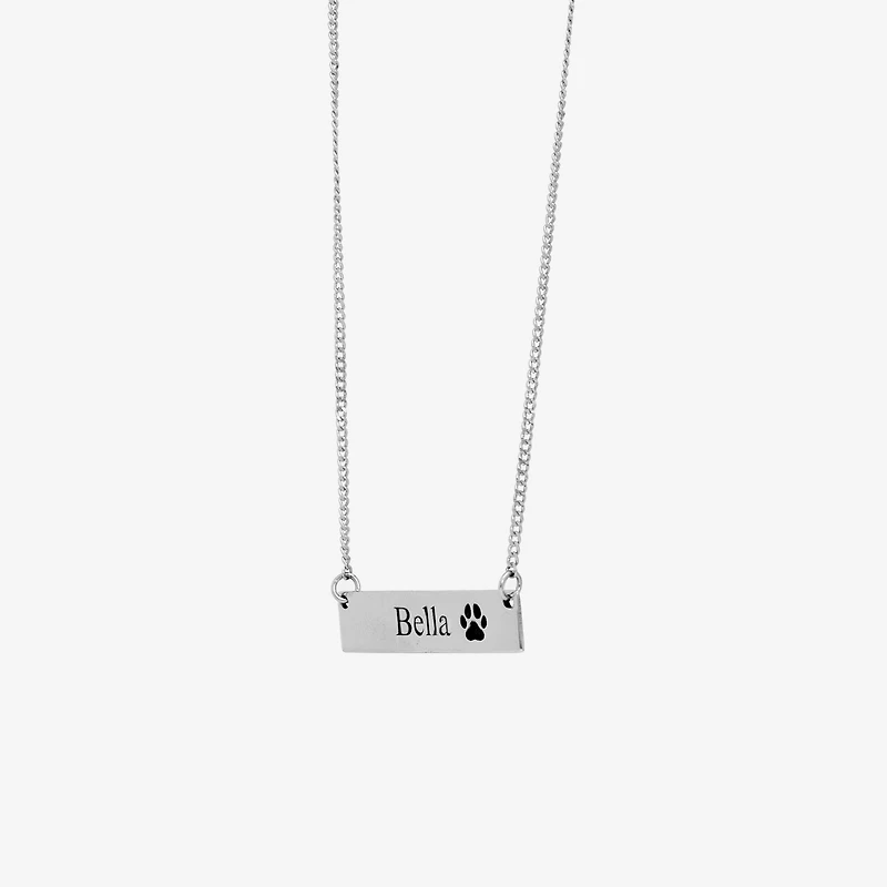Womens Sterling Silver 18 Inch Name Necklace