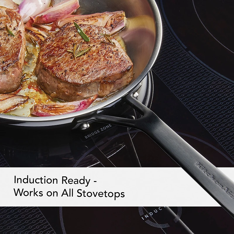 KitchenAid 5-Ply Clad Stainless Steel 2-pc. Frying Pan