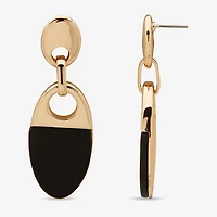 Worthington Gold Tone Womens Oval Drop Earrings