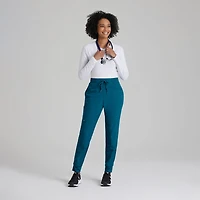 Barco One Bop513 Boost 3-Pocket Mid-Rise Jogger Womens Petite Scrub Pant