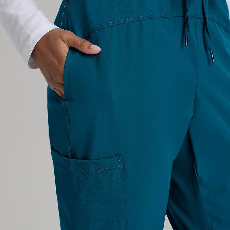 Barco One Bop513 Boost 3-Pocket Mid-Rise Jogger Womens Petite Scrub Pant